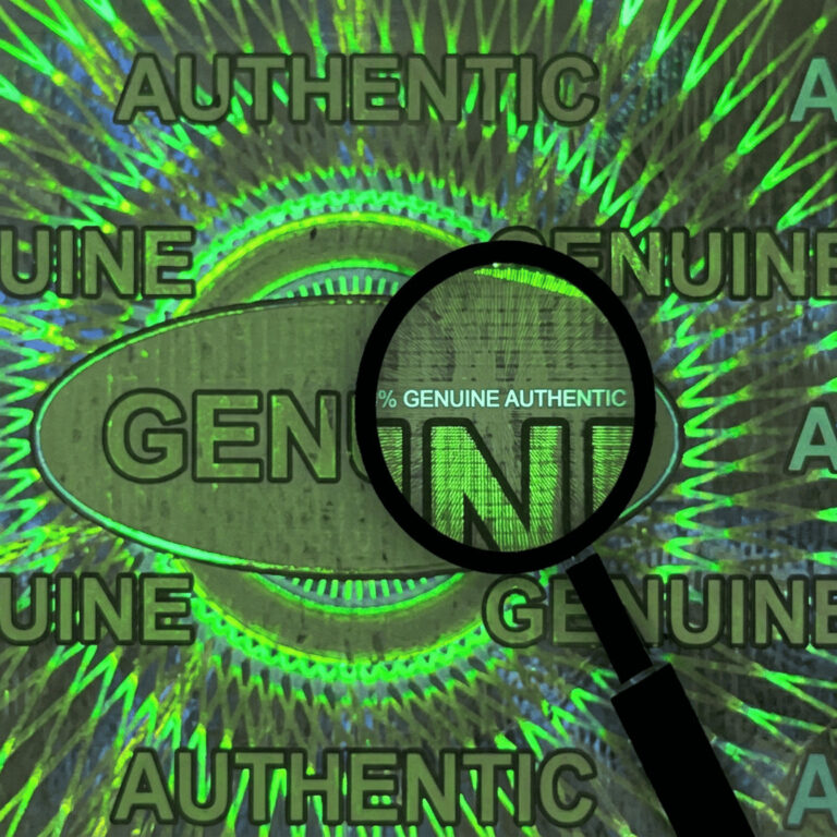 microtext on hologram